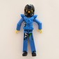 Technic Figure Blue Legs, Blue Top with Technic Logo, Black Hair and Sunglasses - Black Helmet