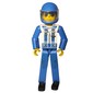 Technic Figure Blue Legs, White Top with Zip & Shoulder Harness Print, Blue Arms - Blue Helmet