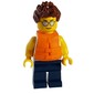 White Torso, Dark Blue Legs, Reddish Brown Hair, Life Jacket