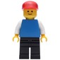 Blue Torso, Black Legs, Red Cap