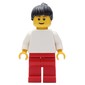 White Torso, Red Legs, Black Hair Ponytail
