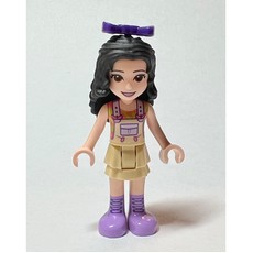 Emma - Tan Overall, Black Hair, Bow (fig-010667)