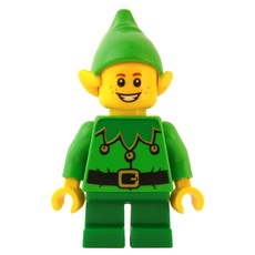 Elf - Bright Green Torso, Green legs, Bright Green Hat, Broad Smile (fig-010670)