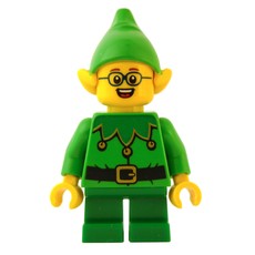 Elf - Bright Green Torso, Green legs, Bright Green Hat, Glasses (fig-010671)