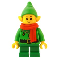 Elf - Bright Green Torso, Green legs, Bright Green Hat, Red Scarf (fig-010672)
