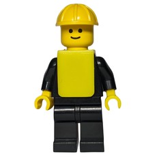 Man - Black Torso, Black Legs, Yellow Hat, Yellow Vest (3626a Head) (fig-010693)