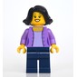 Woman, Medium Lavender Sweater, Dark Blue Legs, Black Hair
