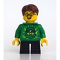 Boy, Green Ninjago Hoodie, Short Black Legs, Reddish Brown Hair, Glasses