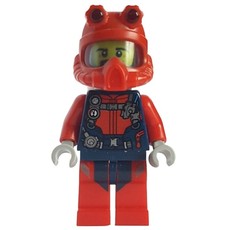 Diver - Dark Blue Torso, Red Legs, Red Helmet, Beard (fig-010758)