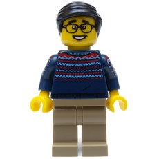 Dark Blue Torso, Tan Legs, Black Hair (fig-010765)