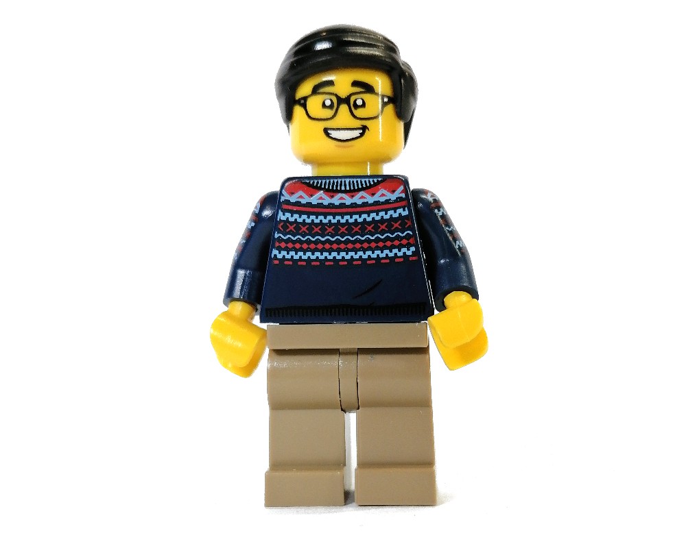 LEGO Set fig-010765 Dark Blue Torso, Tan Legs, Black Hair | Rebrickable ...