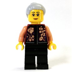 Dark Red Torso, Black Legs, Light Bluish Grey Hair (fig-010770)