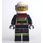 Firewoman, Firesuit with Straps and Gauge, White Helmet with Visor, Dirty Face