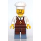 Barista, Reddish Brown Apron, Sand Blue Legs, Chef Hat