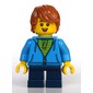 Boy, Dark Azure Hoodie, Short Dark Blue Legs, Dark Orange Hair