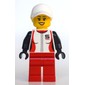 Woman, Racing Jacket, Red Legs, Ponytail with White Cap