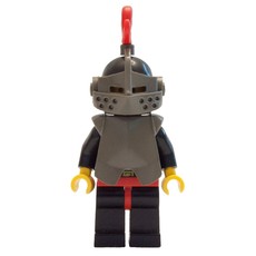 Knight (Breastplate on Black) - Black Legs, Armor, Red Plume, Hollow Stud Head (fig-010802)