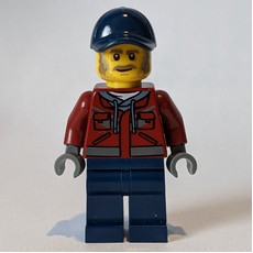 Man, Dark Red Jacket, Dark Blue Legs, Dark Blue Cap, Moustache (fig-010821)