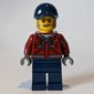 Man, Dark Red Jacket, Dark Blue Legs, Dark Blue Cap, Moustache