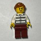 Criminal, Woman, Prison Shirt with '50382', Dark Red Legs, Dark Orange Hair