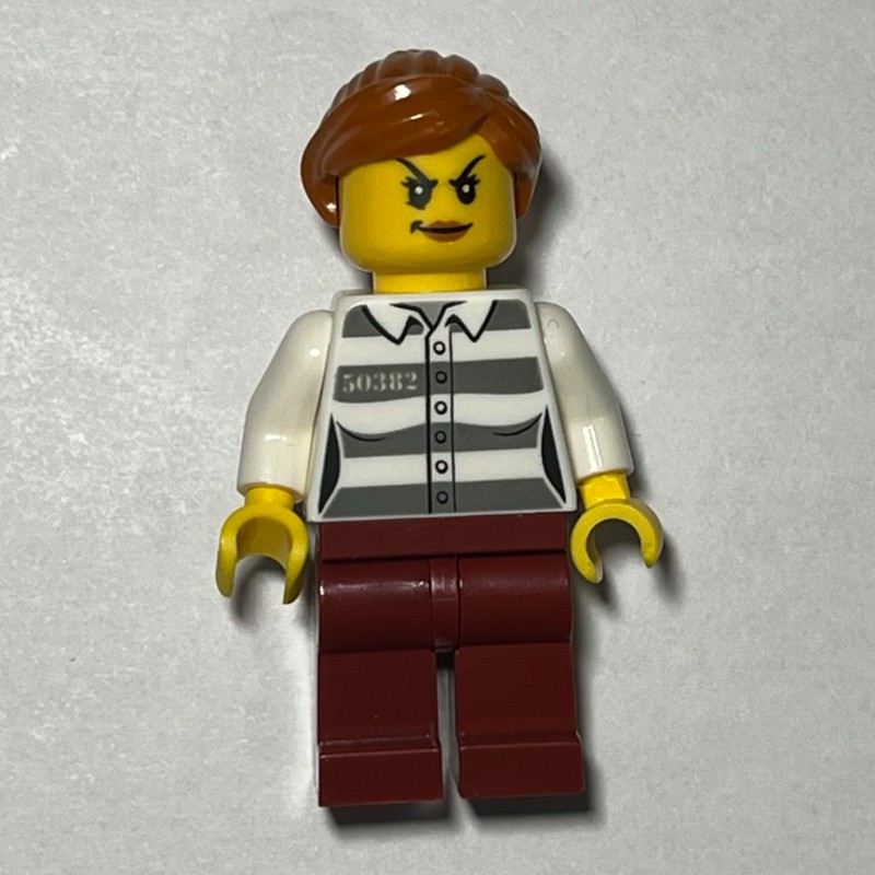 LEGO Set fig-010855 Criminal, Woman, Prison Shirt with '50382', Dark ...