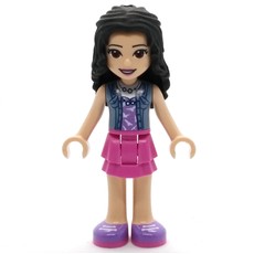 Emma - Sand Blue Jacket, Magenta Skirt (fig-010907)