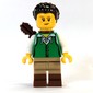 Woman - Green Tunic, Dark Tan/Reddish Brown Legs, Dark Brown Hair, Quiver