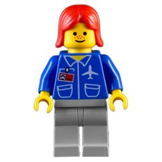 Blue Torso, Light Gray Legs, Red Hair (fig-011035)