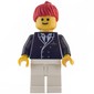 Pilot - Black Torso, White Legs, Red Hair