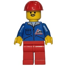 Blue Torso, Red Legs, Red Safety Helmet (fig-011038)