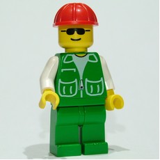 Green Torso, Green Legs, Red Safety Hat (fig-011041)