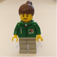 Green Torso, Light Grey Legs, Brown Ponytail Hair (fig-011042)