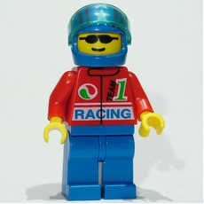 Driver - Red Torso, Blue Legs, Blue Helmet (fig-011043)