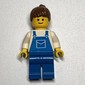White Torso, Blue Legs, Brown Hair Ponytail