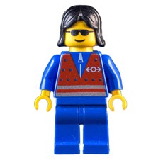 Blue Torso, Blue Legs, Black Hair Long (fig-011050)