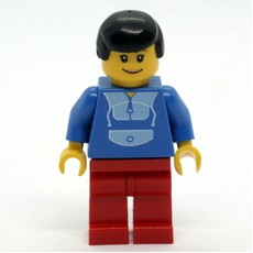 Blue Torso, Red Legs, Black Hair (fig-011058)