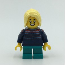 Kid - Dark Blue Torso, Dark Turquoise Legs, Bright Light Yellow Hair (fig-011066)