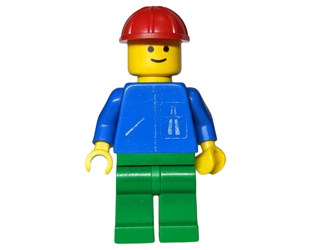 LEGO Set fig-011067 Blue Torso, Green Legs, Red Helmet | Rebrickable ...