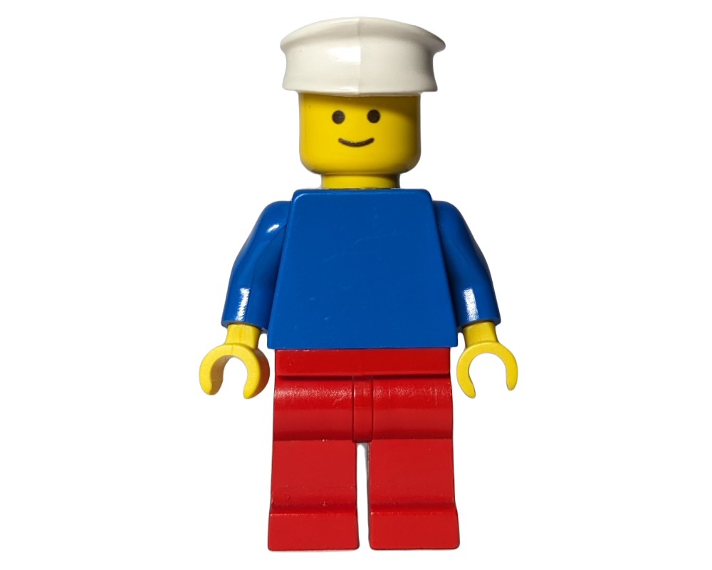 LEGO Set fig-011076 Blue Torso, Red Legs, White Cap | Rebrickable ...