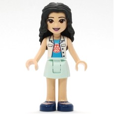 Emma - White Veterinarian Jacket, Light Aqua Skirt (fig-011115)