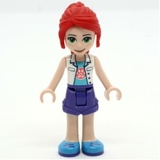 Mia - White Veterinarian Jacket, Dark Purple Skirt (fig-011116)