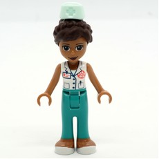 Donna - White Veterinarian Jacket, Dark Turquoise Pants, Hat (fig-011118)
