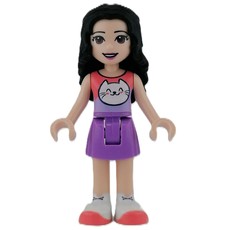 Emma - Coral Top, Medium Lavender Skirt (fig-011119)