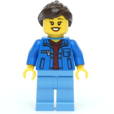 Blue Torso, Medium Blue Legs, Dark Brown Hair (fig-011192)