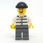 Criminal, Prison Shirt with #50380, Dark Bluish Gray Legs, Black Hat, Missing Tooth