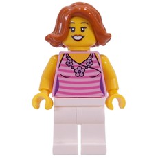 Bright Pink Torso, White Legs, Dark Orange Hair (fig-011230)