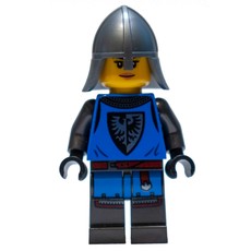 Black Falcon Castle Guard, Female - Blue Torso, Pearl Dark Grey Legs, Flat Silver helmet (fig-011279)