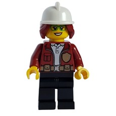 Freya McCloud, Open Dark Red Jacket with Badge, White Fire Helmet (3626cpr2972 Head) (fig-011285)