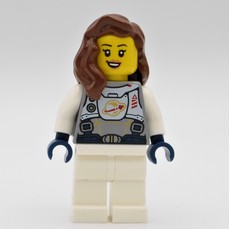 Astronaut - Flat Silver Torso, White Legs, Reddish Brown Hair (fig-011287)