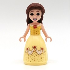 Belle, Bright Light Orange and Bright Light Yellow Full Dress with Roses, Open Mouth (fig-011338)